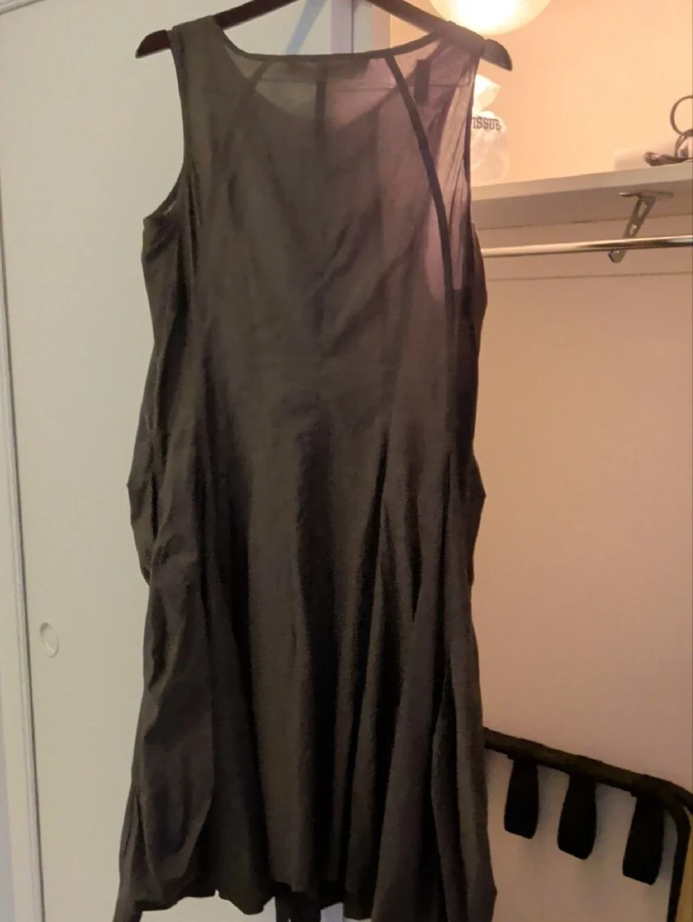 Sleeveless Black Button-Front Midi Dress by Issey Miyake